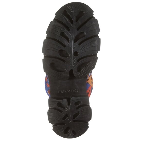 Farm Rio Mixed Print Floral Puffy Platform Slingback Sandals Size 7.5 New In Box - Picture 2 of 8